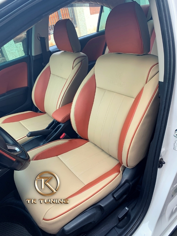 Honda City Bọc Ghế Da Mẫu Kem Phối Bò